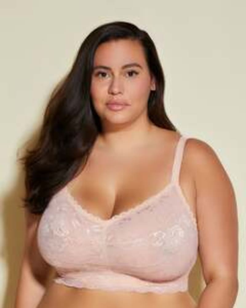 Front of a model wearing a size M Ultra Curvy Sweetie Bralette in Mandorla by Cosabella. | dia_product_style_image_id:253651